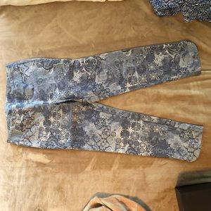 Soft Surrounding Stretchy Printed Pull On Ankle Pants